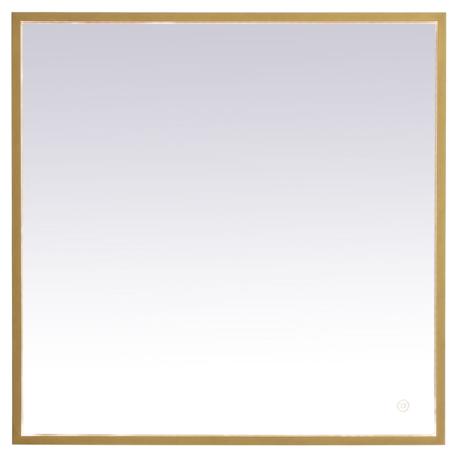 MRE63030BR Pier 30" x 30" LED Mirror in Brass - Adjustable Color Temp
