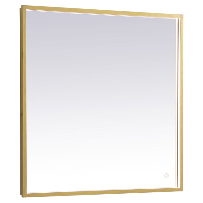 MRE63030BR Pier 30" x 30" LED Mirror in Brass - Adjustable Color Temp