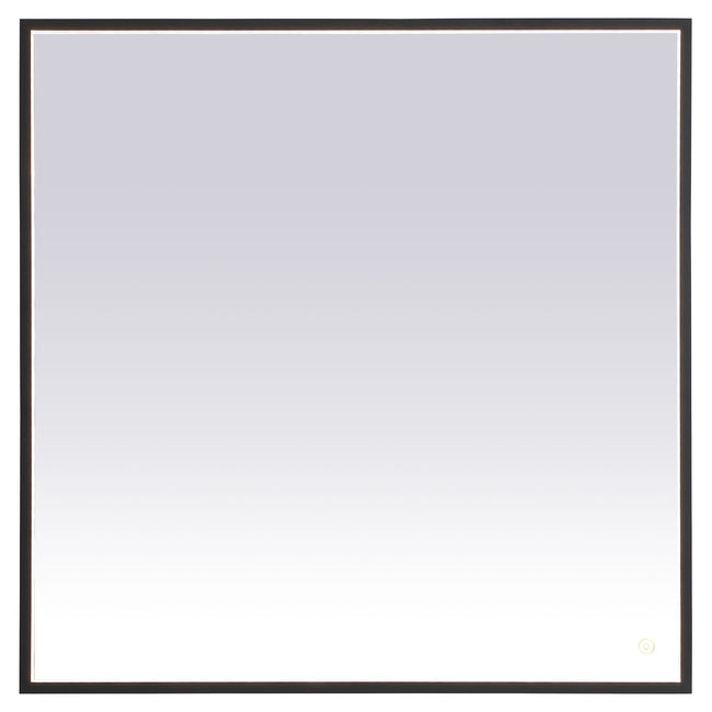 MRE63636BK Pier 36" x 36" LED Mirror in Black - Adjustable Color Temp