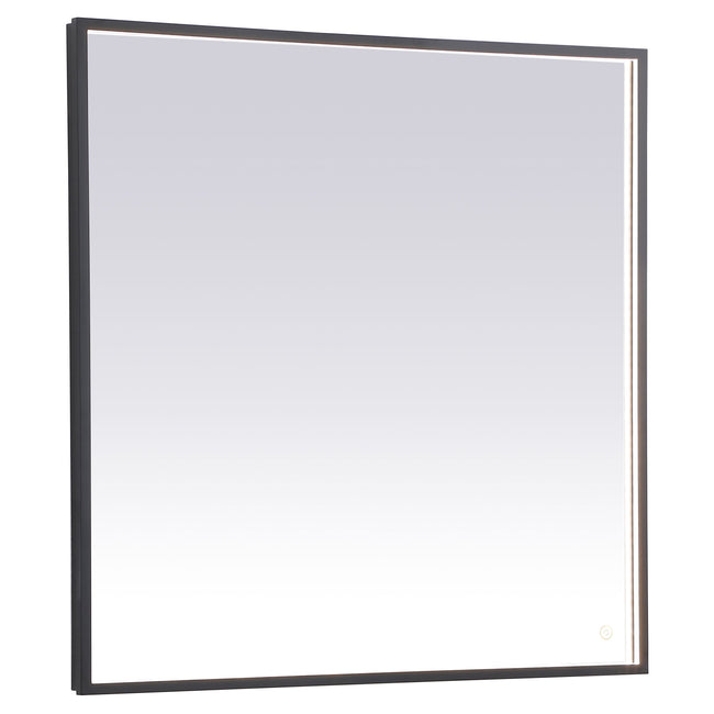 MRE63636BK Pier 36" x 36" LED Mirror in Black - Adjustable Color Temp