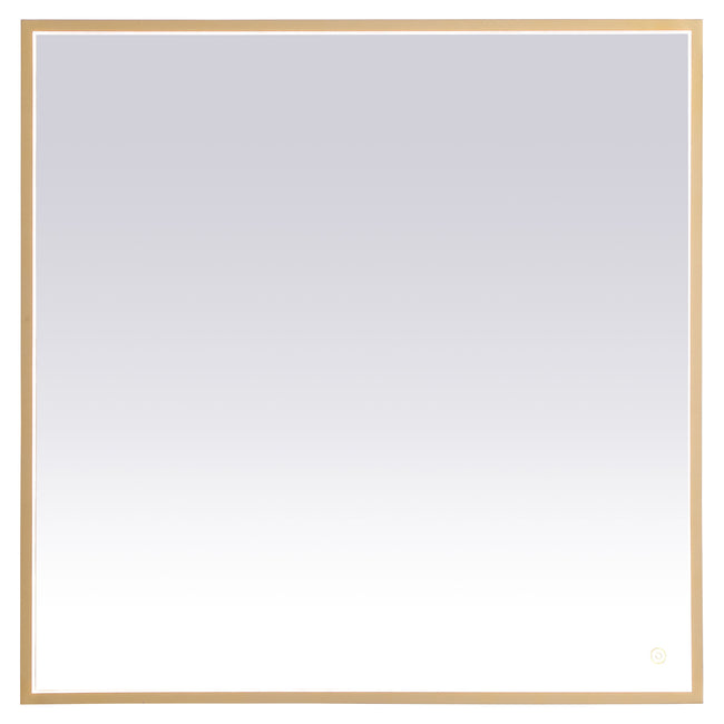 MRE63636BR Pier 36" x 36" LED Mirror in Brass - Adjustable Color Temp