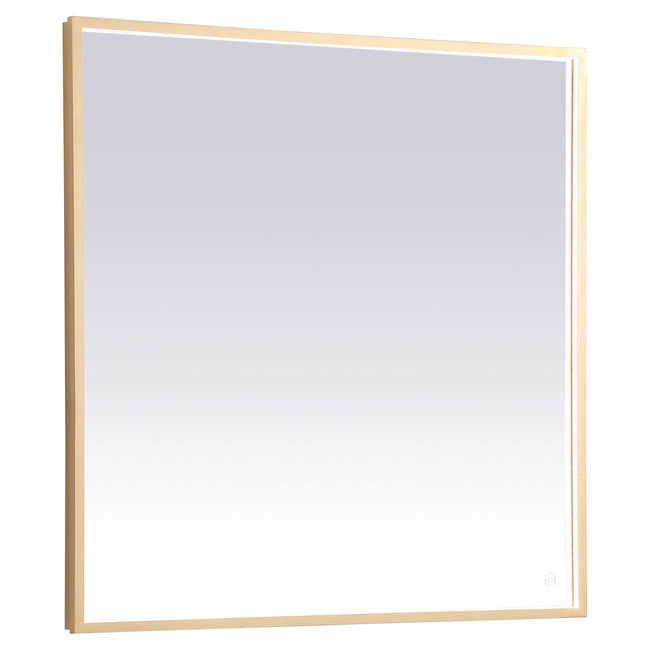 MRE63636BR Pier 36" x 36" LED Mirror in Brass - Adjustable Color Temp