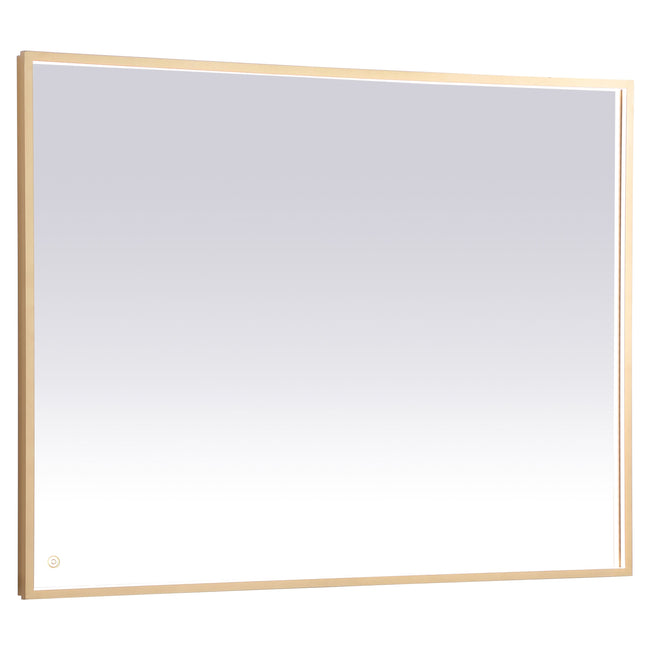 MRE63648BR Pier 48" x 36" LED Mirror in Brass - Adjustable Color Temp