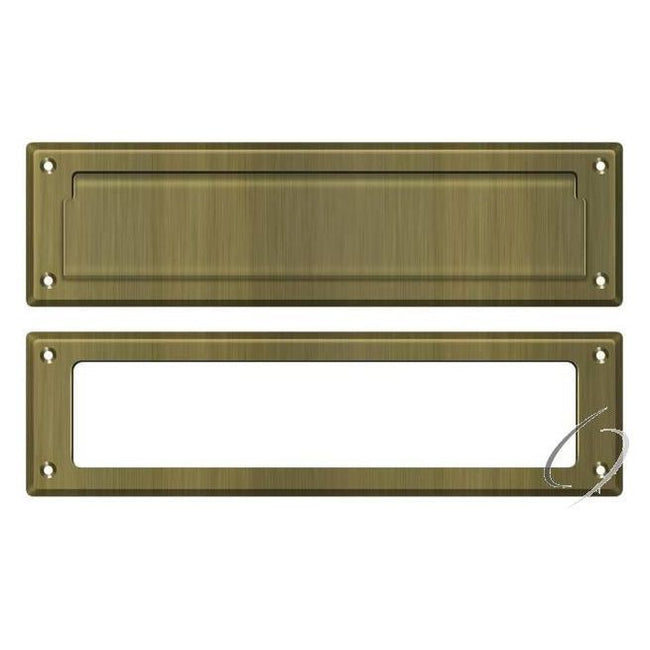 MS211U5 Mail Slot 13-1/8" with Interior Frame; Antique Brass Finish