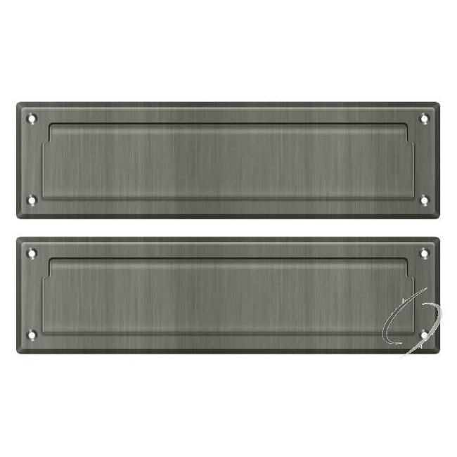 MS212U15A Mail Slot 13-1/8" with Interior Flap; Antique Nickel Finish