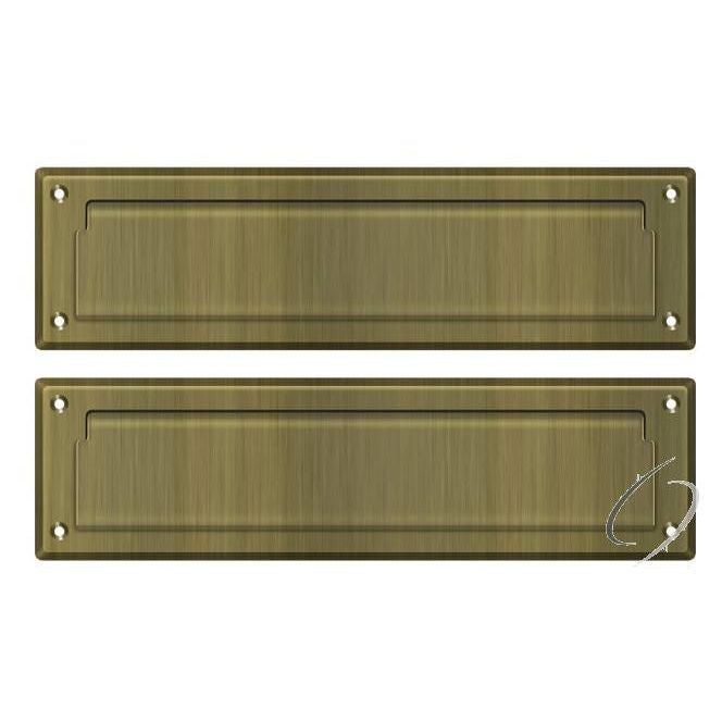 MS212U5 Mail Slot 13-1/8" with Interior Flap; Antique Brass Finish