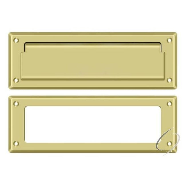 MS626U3 Mail Slot 8-7/8" with Interior Frame; Bright Brass Finish