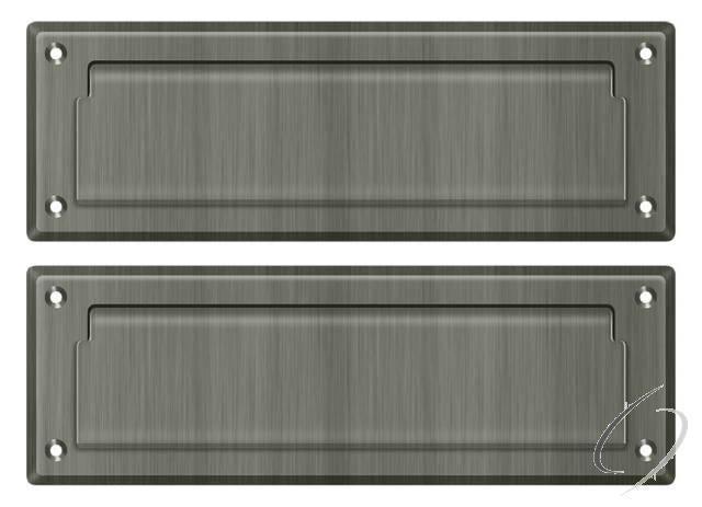 MS627U15A Mail Slot 8-7/8" with Back Plate; Antique Nickel Finish