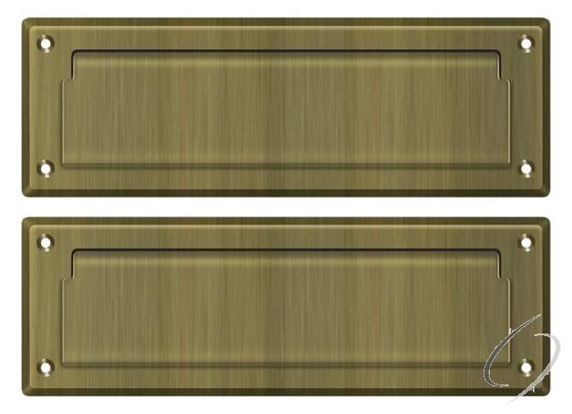 MS627U5 Mail Slot 8-7/8" with Back Plate; Antique Brass Finish