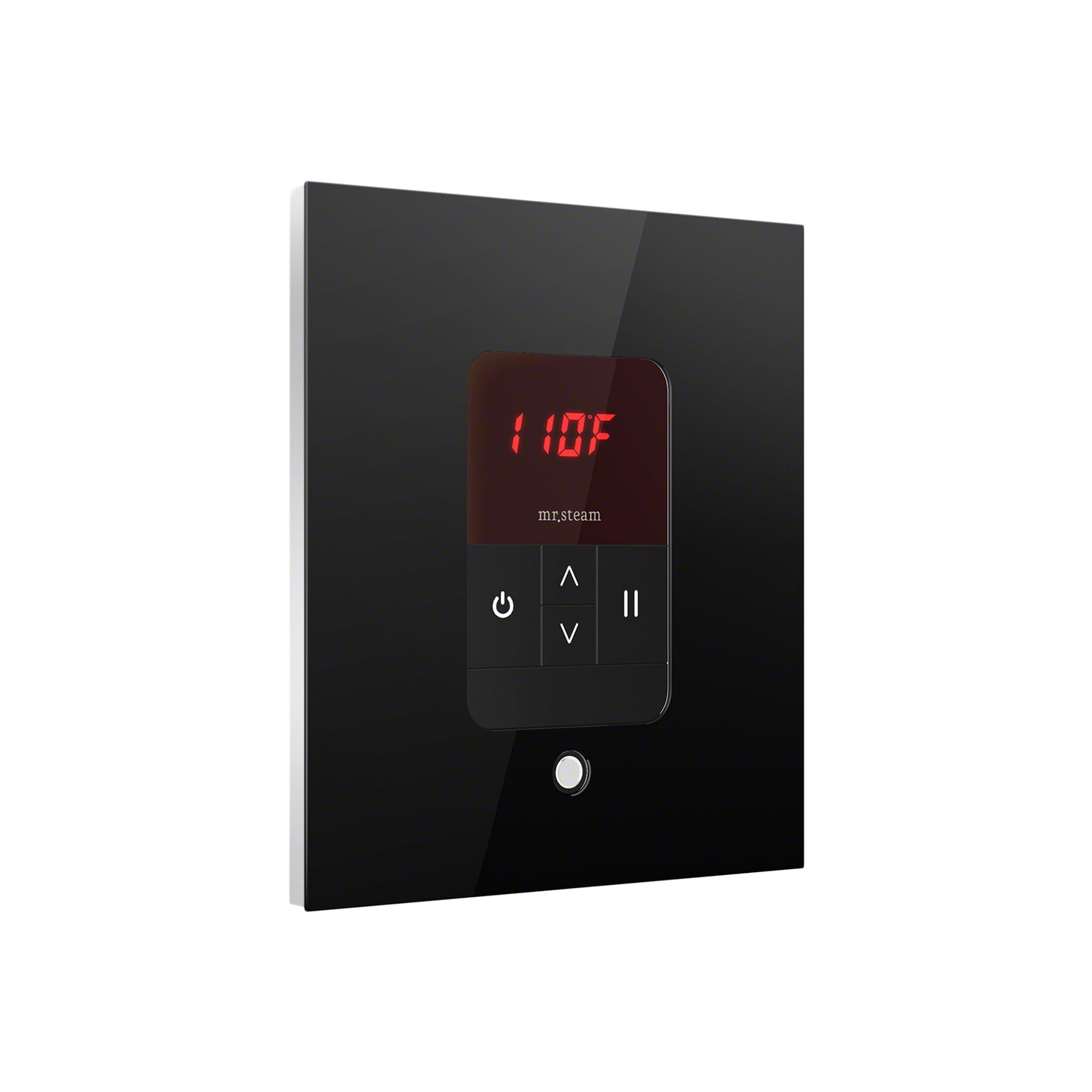 iTempo Square Steam Shower Control in Black with Polished Chrome Bezel