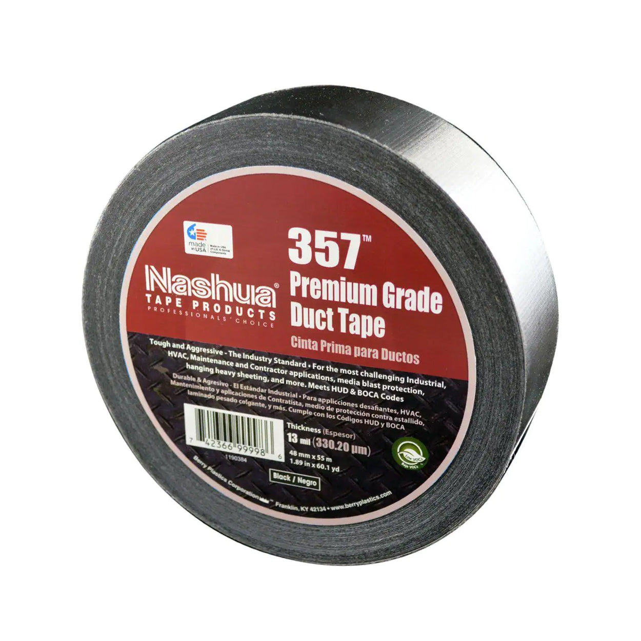 357 Premium Grade Duct Tape - Black - 2" x 60 Yds