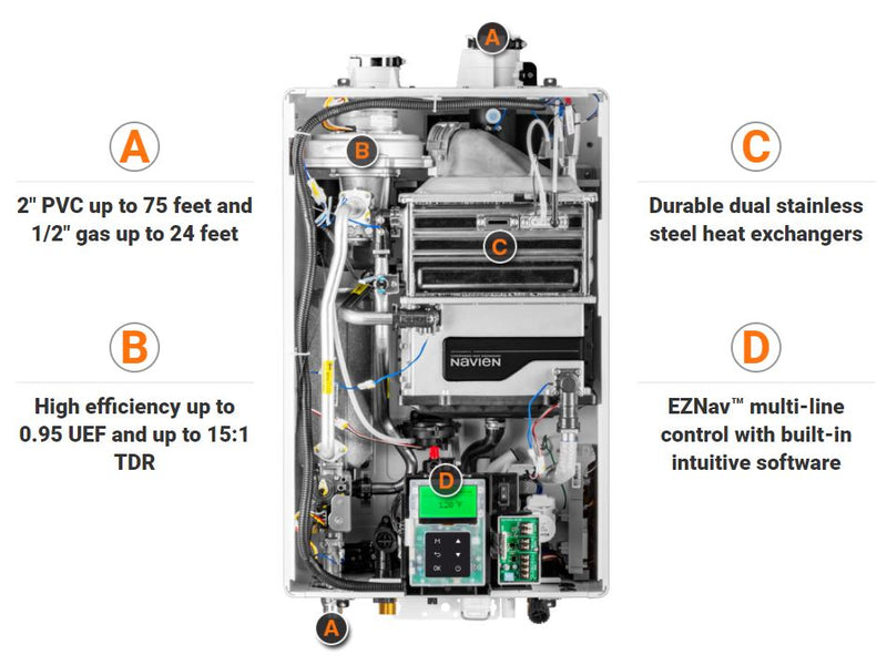 navien npe 240-a2 component chart