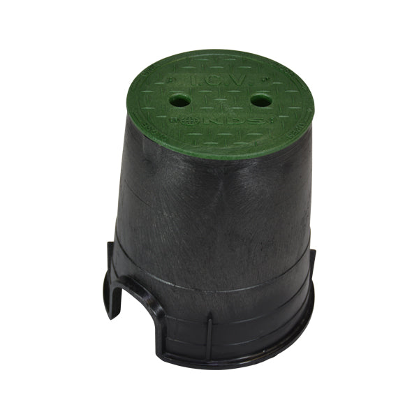 NDS 107BC - 6" Round Black Box with Green Overlapping Cover - ICV