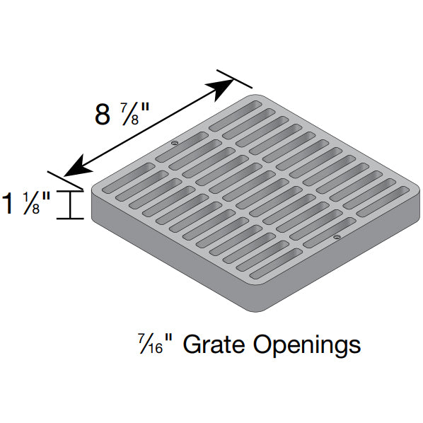 NDS 980 - 9" x 9" Square Grate, Black