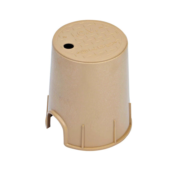 107BC SAND - 6" Round Tan Box with Tan Overlapping Cover - ICV