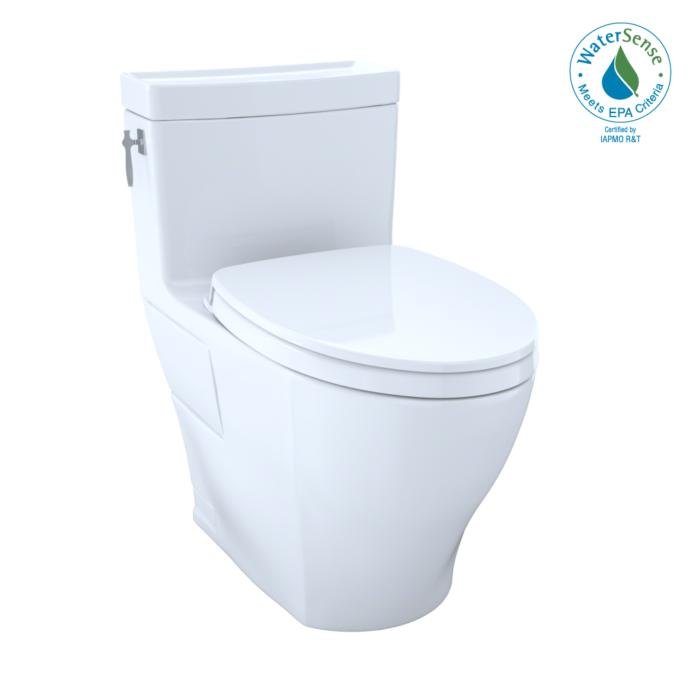Toto MS626124CEFG#11 - Elongated 1.28 GPF Universal Height Skirted CeFiONtect- Colonial White
