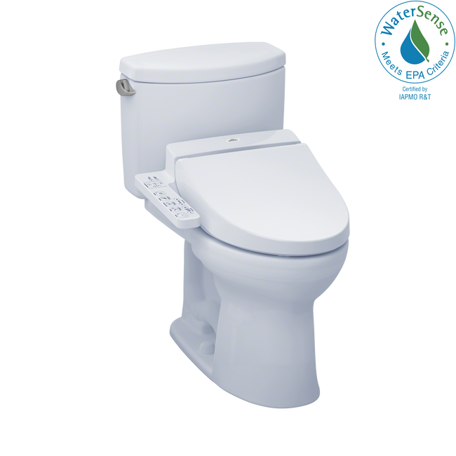 Toto MW4542034CEFG#01 - Drake II 1.28 GPF Two-Piece Elongated Toilet with Seat- Cotton