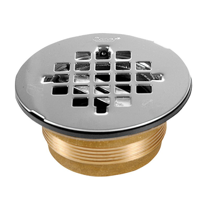 42150 - Brass No Caulk Shower Drain with Stainless Steel Strainer