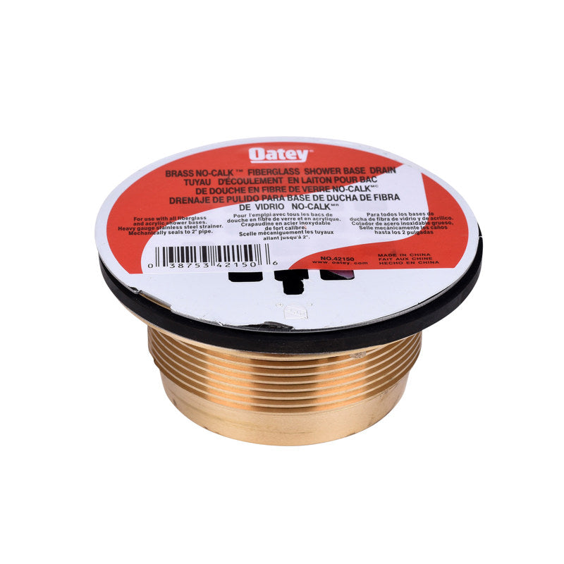 42150 - Brass No Caulk Shower Drain with Stainless Steel Strainer