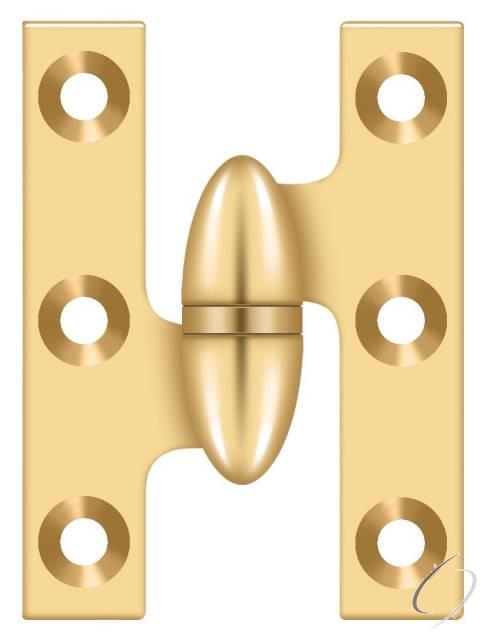 OK2015CR003-L 2" x 1-1/2" Olive Knuckle Hinge; Lifetime Brass Finish