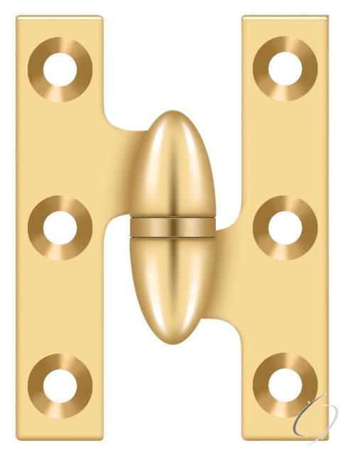 OK2015CR003-R 2" x 1-1/2" Olive Knuckle Hinge; Lifetime Brass Finish