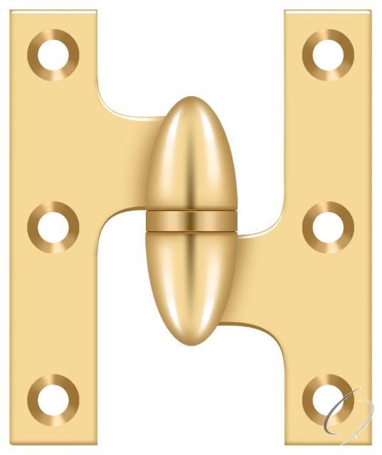 OK2520CR003-R 2-1/2" x 2" Olive Knuckle Hinge; Lifetime Brass Finish