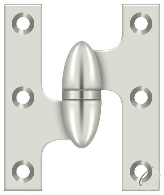 OK2520U14-L 2-1/2" x 2" Olive Knuckle Hinge; Bright Nickel Finish