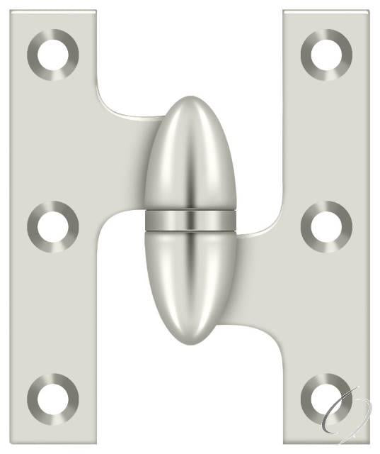 OK2520U14-R 2-1/2" x 2" Olive Knuckle Hinge; Bright Nickel Finish
