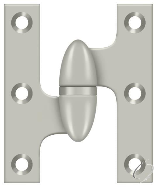 OK2520U15-L 2-1/2" x 2" Olive Knuckle Hinge; Satin Nickel Finish