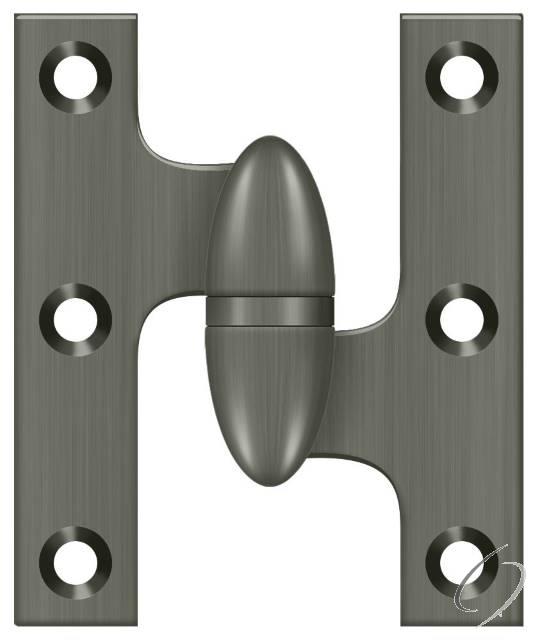 OK2520U15A-R 2-1/2" x 2" Olive Knuckle Hinge; Antique Nickel Finish