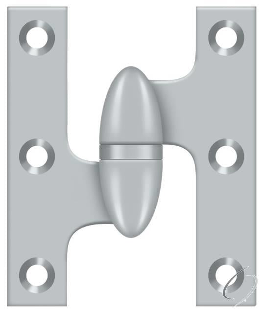 OK2520U26D-L 2-1/2" x 2" Olive Knuckle Hinge; Satin Chrome Finish