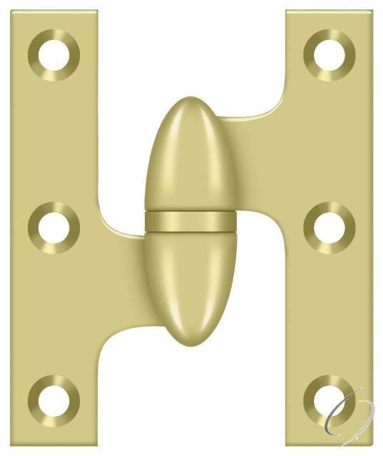 OK2520U3-L 2-1/2" x 2" Olive Knuckle Hinge; Bright Brass Finish