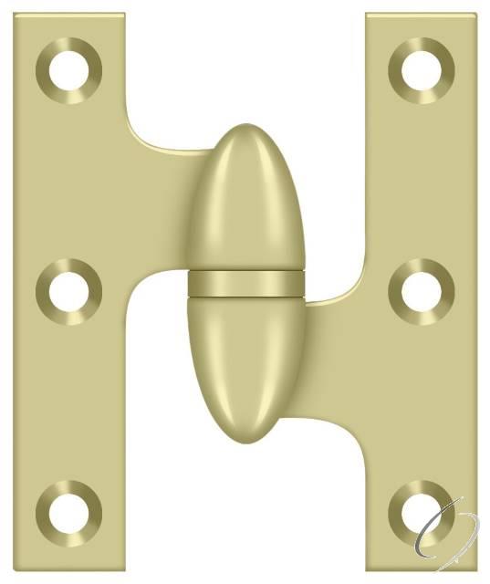 OK2520U3UNL-R 2-1/2" x 2" Olive Knuckle Hinge; Unlacquered Bright Brass Finish