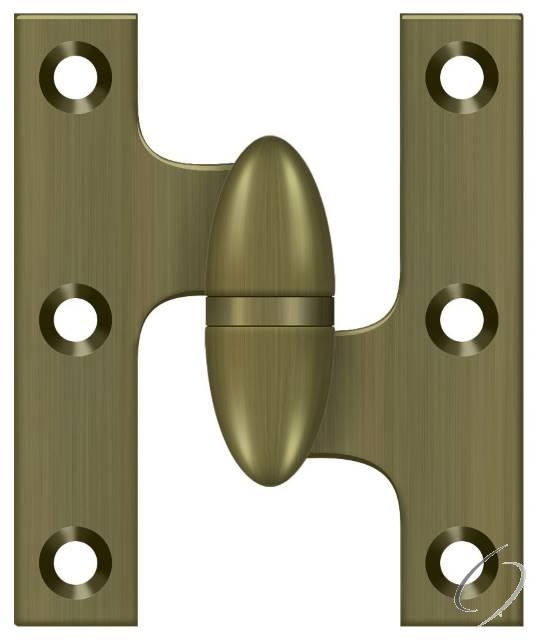 OK2520U5-R 2-1/2" x 2" Olive Knuckle Hinge; Antique Brass Finish