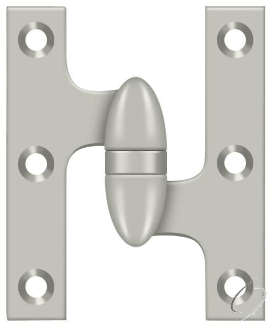 OK3025B15-R 3" x 2-1/2" Olive Knuckle Hinge; Satin Nickel Finish