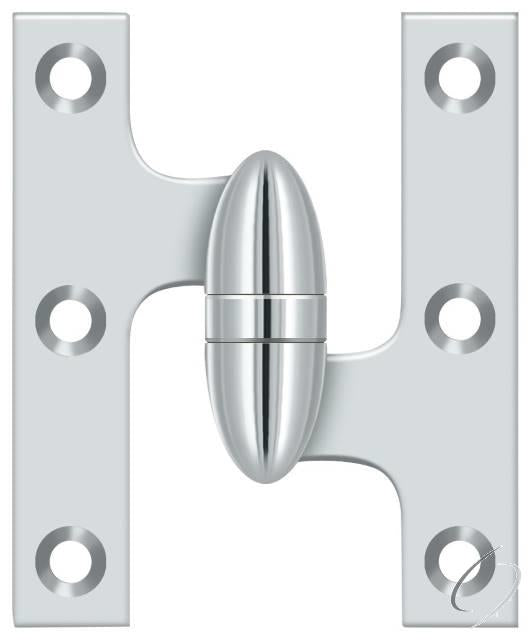 OK3025B26-R 3" x 2-1/2" Olive Knuckle Hinge; Bright Chrome Finish