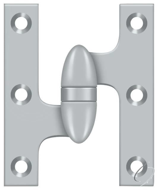 OK3025B26D-L 3" x 2-1/2" Olive Knuckle Hinge; Satin Chrome Finish