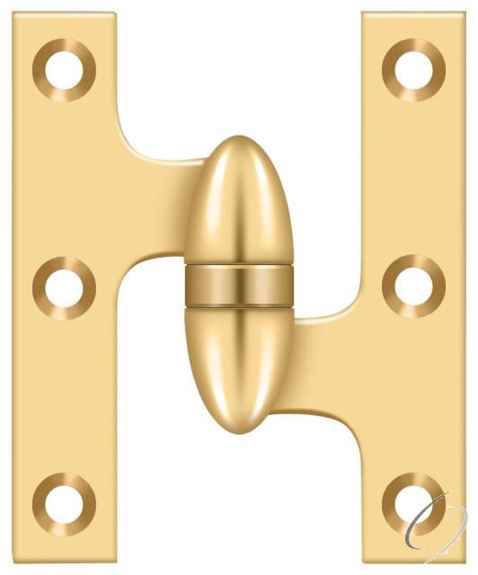 OK3025BCR003-R 3" x 2-1/2" Olive Knuckle Hinge; Lifetime Brass Finish