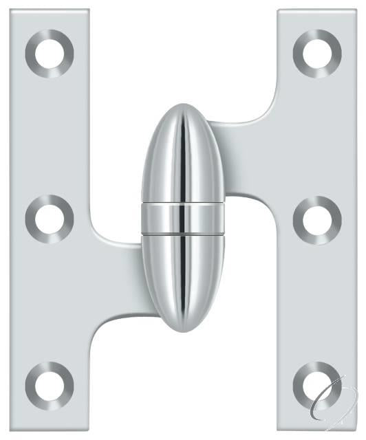 OK5032B26-L 5" x 3-1/4" Olive Knuckle Hinge; Bright Chrome Finish