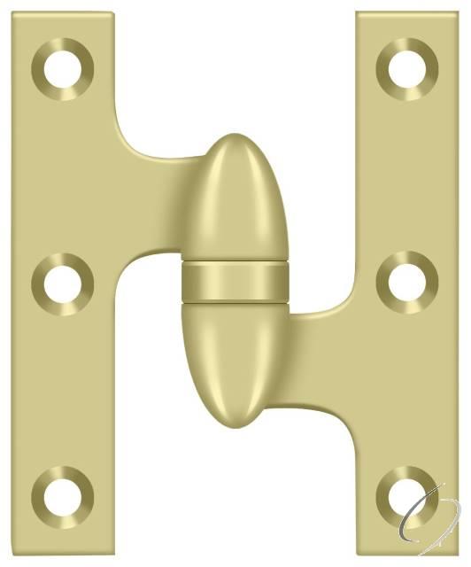 OK5032B3UNL-R 5" x 3-1/4" Olive Knuckle Hinge; Unlacquered Bright Brass Finish