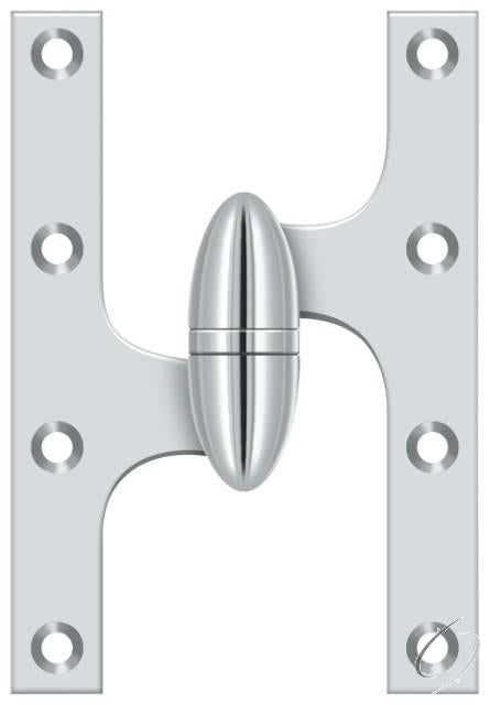 OK6040B26-L 6" x 4" Hinge; Bright Chrome Finish