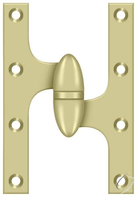 OK6040B3UNL-R 6" x 4" Hinge; Unlacquered Bright Brass Finish