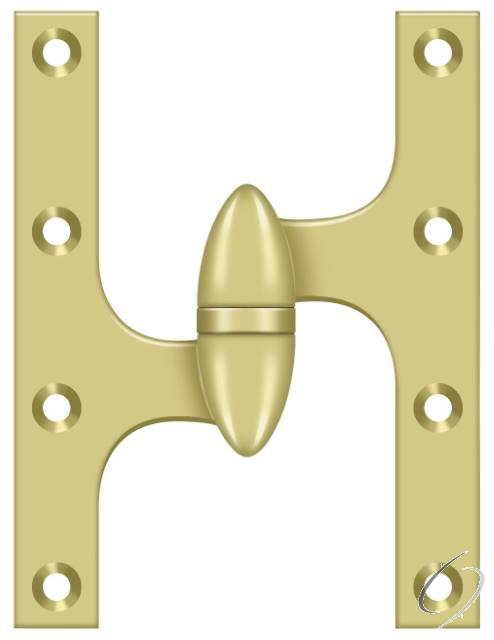 OK6045B3-L 6" x 4-1/2" Hinge; Bright Brass Finish