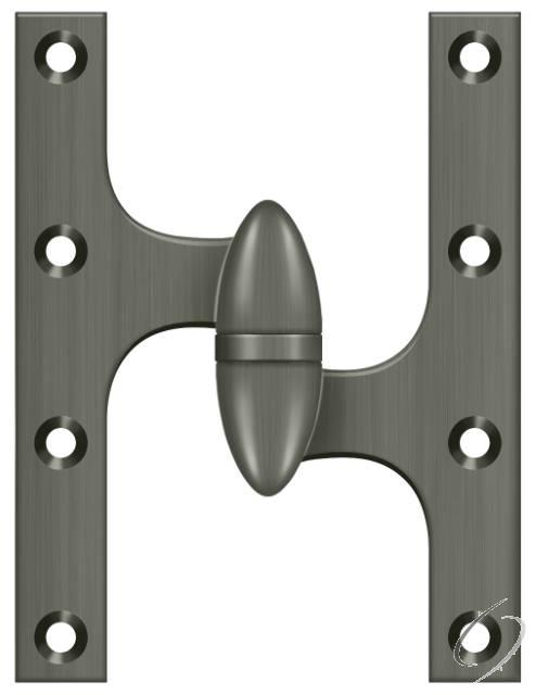 OK6050B15A-R 6" x 5" Hinge; Antique Nickel Finish