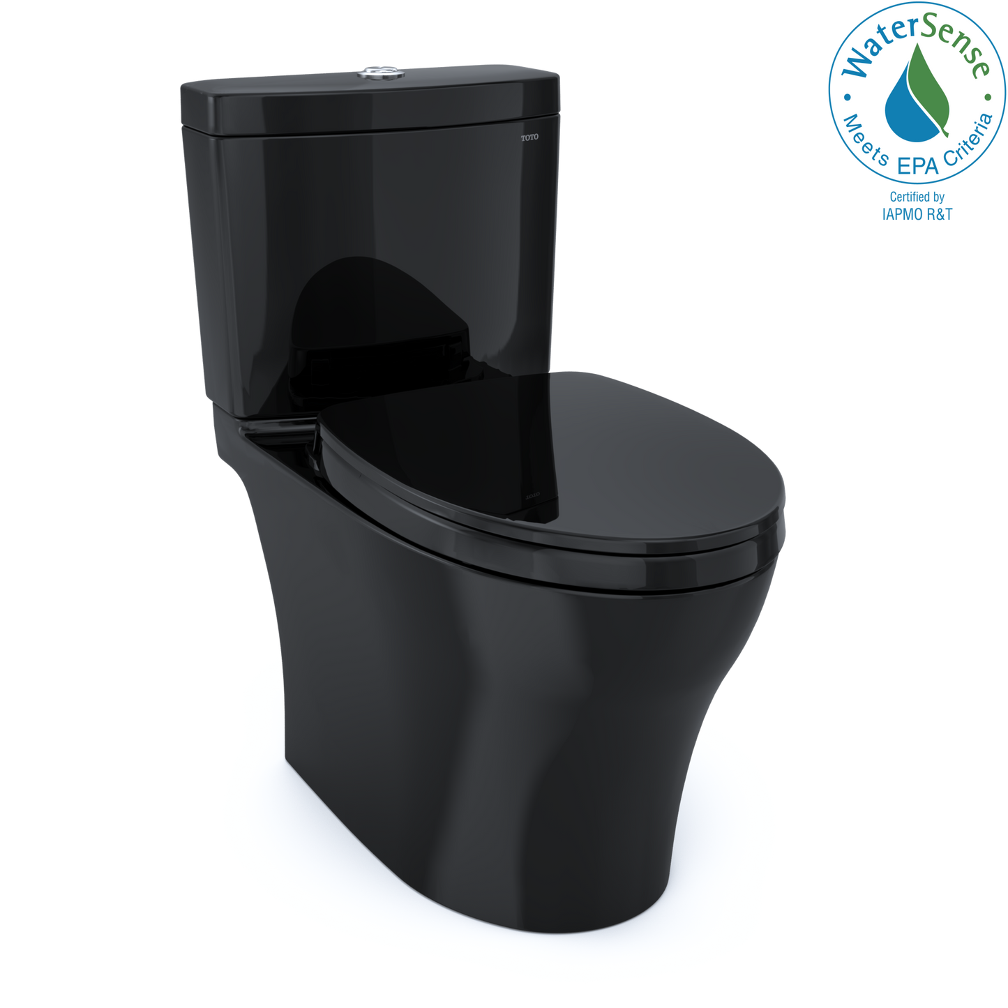 Toto MS446124CEM#51 - Aquia IV WASHLET+ Two-Piece Elongated Dual Flush 1.28 and 0.8 GPF Toilet- Ebon