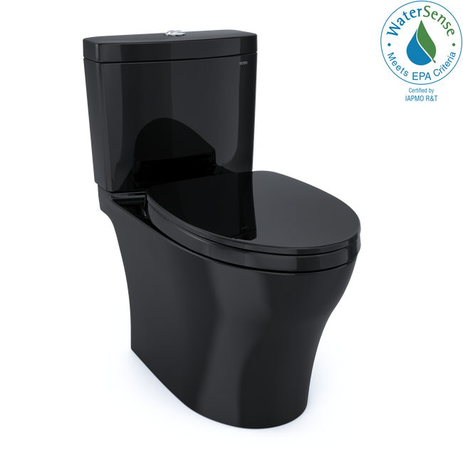 Toto MS446124CEM#51 - Aquia IV WASHLET+ Two-Piece Elongated Dual Flush 1.28 and 0.8 GPF Toilet- Ebon