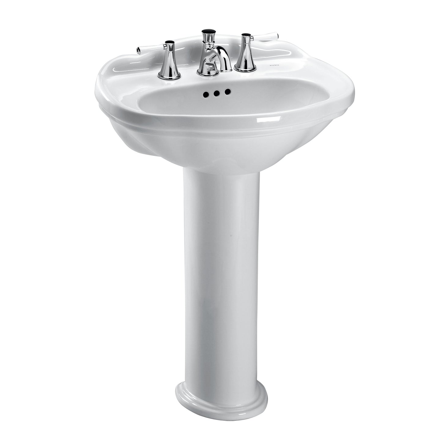 Toto Ltal Bathroom Sink with 3 Faucet Holes Drilled,8" Faucet center and Overflow-COTTONPT754.8#01 -