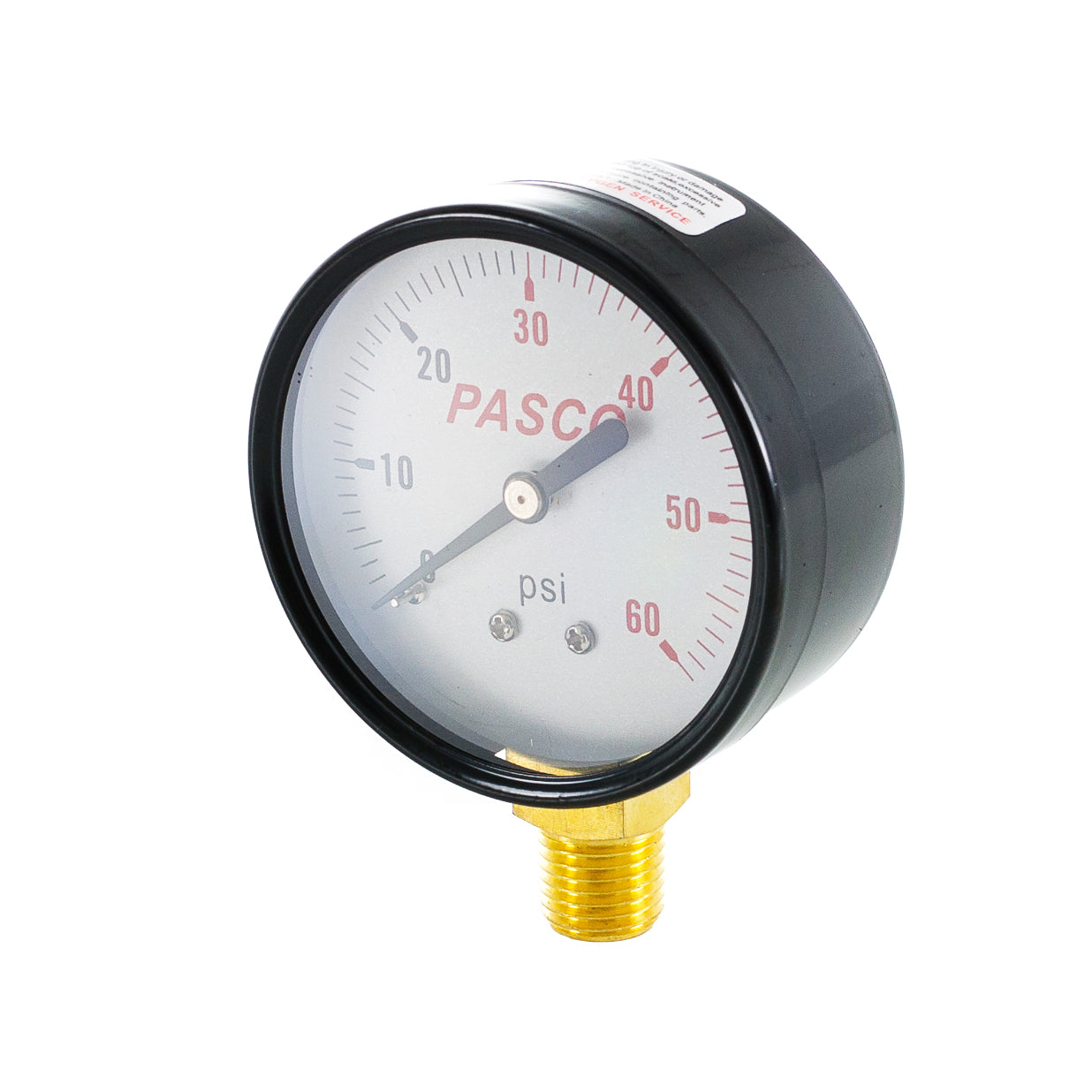 2-1/2" Pressure Gauge, 1/4" MPT - 60 PSI
