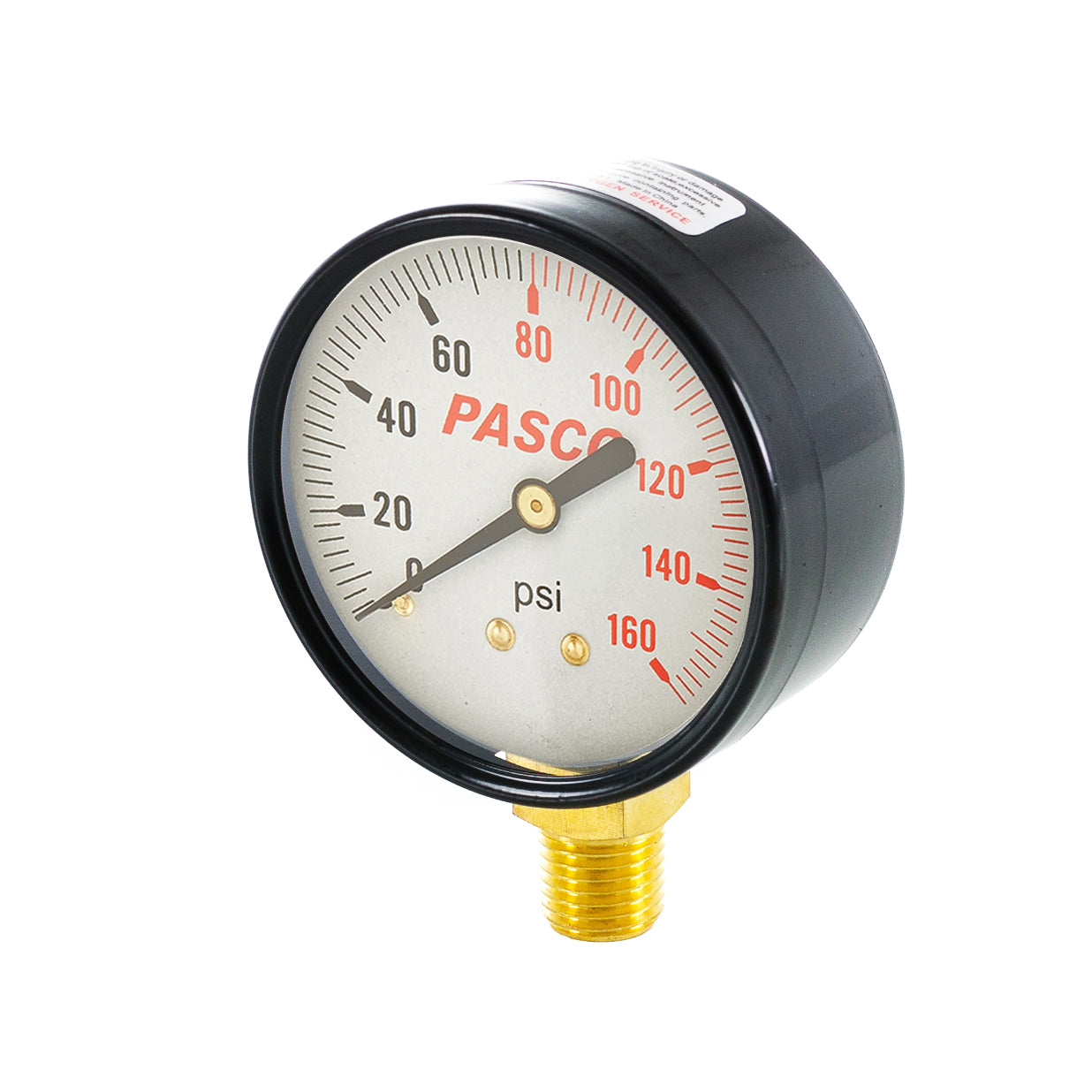 2-1/2" Pressure Gauge, 1/4" MPT - 160 PSI