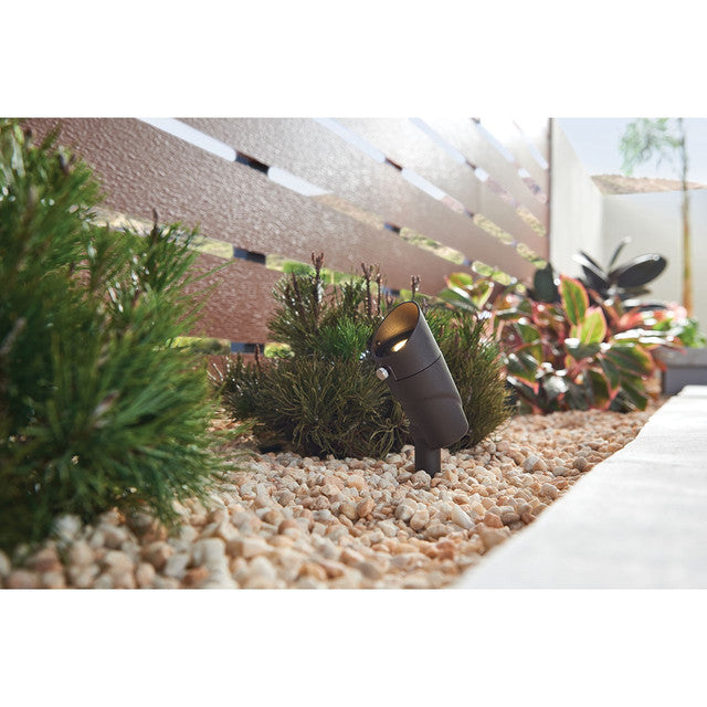 4.5" Length 12V LED Adjustable Lumen 35 Degree Small Flood Light in Textured Architectural Bronze